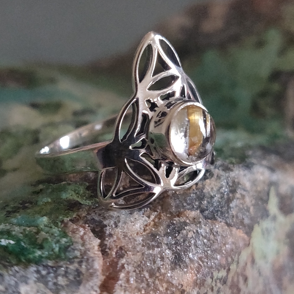 Golden Rutile Sterling Silver Ring - Picture 3 of 7